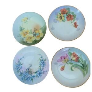Hand Painted Appetizer Dessert Plates Floral Made in Bavaria Not Matching Set